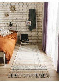 benuta Pop Ull&oslash;per Bahati Beige 70x200 cm Berber,Strips,Med frynser