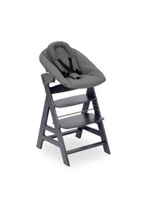 hauck Hochstuhl-Set, Anthrazit, Holz, Metall, Textil, Buche, massiv, teilmassiv, 65x93.5x49 cm, Bezug abnehmbar, Bezug waschbar, 5-Punkt-Gurt, F&uuml;ttern