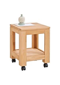 Linea Natura Beistelltisch, Buchefarben, Holz, Kernbuche, massiv, quadratisch, eckig, 35.5x46x35.5 cm, Wohnzimmer, Wohnzimmertische, Beistelltische, Beistelltische Holz