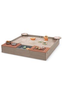 Muddy Buddy Sandkasten, Grau, Rosa, Holz, 120x20x120 cm, EN 71, FSC 100%, mit Holzschutz vorbehandelt, Freizeit & Co, Gartenspielzeug, Sandk&auml;sten