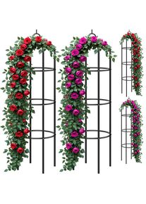 Gardebruk Columnas para rosas set de 4 negro 200x40cm