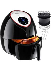 Monzana Heteluchtfriteuse 9in1 zwart 1850W met 9 accessoires