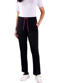 Dames Vrijetijdsbroek met tunnelkoord zwart/pink Maat 56