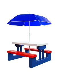 Spielwerk Picknicktafel voor Kinderen Kleurrijk met Parasol Kunststof