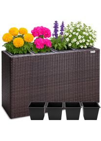 Casaria Hoge Plantenbak Bruin Kunststof 95x27x60cm