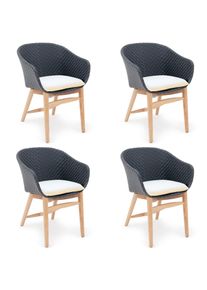 Garland Stoelkussen Milano Torino Set 4 Stuks Wit 60x60x7cm