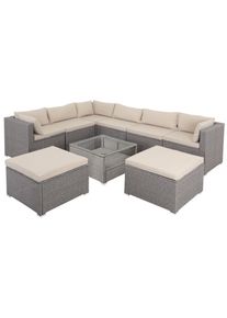 Casaria Polyrotan Loungeset XXL Cr&egrave;me/Beige