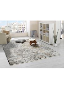OCI DIE TEPPICHMARKE, Teppich &raquo;IMPRESSION CASSINA&laquo; rechteckig 8 mm H&ouml;he Vintage, feine Fransen, leichter Glanz durch Viskose, Wohnzimmer, grau/multi, 