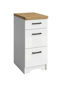 Home Affaire, Unterschrank &raquo;Meliss&laquo; aus massiver Kiefer, Breite 40 cm, Soft-Close-Funktion, wei&szlig;/honig, Massivholz, wei&szlig; - B/H/T: 40 cm x 88 cm x 60 