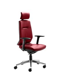 mayer Sitzm&ouml;bel Mayer Sitzm&ouml;bel, Chefsessel &raquo;Drehstuhl myCONTRACT LINE&laquo; () R&uuml;ckenh&ouml;he 7-fach verstellbar, verstellbare Kopfst&uuml;tze, weinrot + Aluminium/Schwarz, 