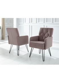 exxpo - sofa fashion, Sessel &raquo;Doppio, Loungesessel mit Designuntergestell, bequem und elegant&laquo; aufwendige R&uuml;ckenverarbeitung, Breite 61 cm, taupe,