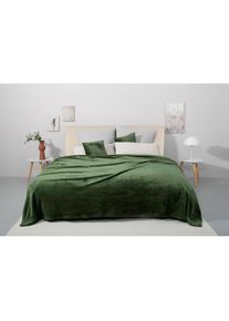 OTTO home, Tagesdecke &raquo;Desner3&laquo; mit Cashmere-Touch, viele Farben erh&auml;ltlich, Decke ab 140x210 cm, dunkelgr&uuml;n, Polyester, B/L: 140 cm x 210 cm