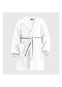 Bruno Banani, Herren, Kinderbademantel &raquo;Danny, Ideal f&uuml;r Zuhause, Schwimmbad oder im Urlaub&laquo; 1 Stk. mit Logostreifen, aus 100% Baumwolle, wei&szlig;, 140/