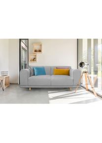 OTTO home, 2-Sitzer &raquo;Maroon&laquo; in skandinavischem Design, mit losen Kissen, hellgrau, Struktur grob ( 100% POLYPROPYLEN;Struktur fein ( 100% Polyester);