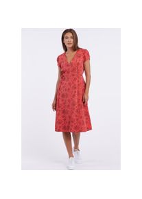 Ragwear, Damen, Sommerkleid &raquo;LOWENNA&laquo; Ausschnitt mit Wickeleffekt und Taillen Bindeband, RASPBERRY, N-Gr, S (36) - N-Gr, RASPBERRY, Sommerkleid aus 