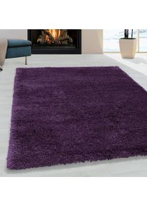 Ayyildiz Teppiche, Hochflor-Teppich &raquo;FLUFFY 3500&laquo; rechteckig 50 mm H&ouml;he Langflor, Shaggy, uni, robust, auch in rund erh&auml;ltlich, Wohnzimmer, lila, 