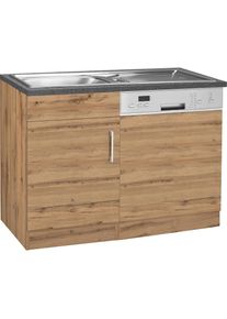 KOCHSTATION, Sp&uuml;lenschrank &raquo;KS-Colmar&laquo; 110 cm, Front und Sockelblende f&uuml;r teilintegrierten Geschirrsp&uuml;ler, wotaneiche, Holzwerkstoff, wotaneiche - B/H