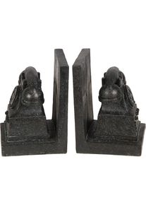 AMBIENTE HAUS, Buchst&uuml;tze &raquo;Telefon-Buchst&uuml;tzen 16cm&laquo;, antikschwarz, Polyresin, antikschwarz