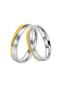 DOOSTI, Damen, Trauring &raquo;Schmuck Geschenk Edelstahl Trauring Ehering Partnerring LIEBE&laquo; wahlweise mit oder ohne Zirkonia, edelstahlfarben-