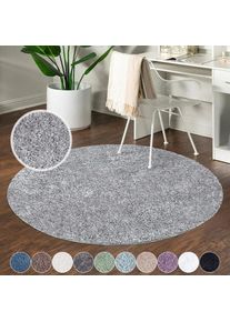 Carpet City, Hochflor-Teppich &raquo;City Shaggy&laquo; rund 30 mm H&ouml;he Teppich Langflor, Uni, Shaggy, flauschig-weich, grau, Polypropylen, &Oslash; 120 cm 1 Stk. - 30 
