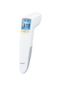 Beurer, Infrarot-Fieberthermometer &raquo;FT 100&laquo; kontaktloses Stirnthermometer, wei&szlig;/grau, Die Temperatur ist in &deg;C oder &deg;F darstellbar, au&szlig;erdem kann mit 