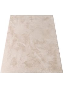 Paco Home, Fellteppich &raquo;Kunstfell Soft 380&laquo; rechteckig 14 mm H&ouml;he Langflor, Kuschelteppich - besonders weich, Uni-Farben, cream, Polyester, B : 60 cm 