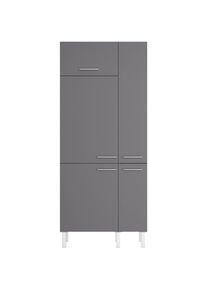 Optifit, K&uuml;che &raquo;Lilly&laquo; Breite 90 cm, wahlweise mit E-Ger&auml;t, K&uuml;che: grau + Front: anthrazit matt + Korpus: anthrazit + Arbeitsplatte: wildeichefarben, 