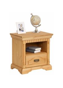 OTTO home, Nachtkonsole &raquo;Graz&laquo; aus massiver Kiefer, mit aufwendigen Details, Breite: 55 cm, gelaugt/ge&ouml;lt, B/H/T: 55 cm x 57 cm x 39 cm, gelaugt/ge&ouml;lt