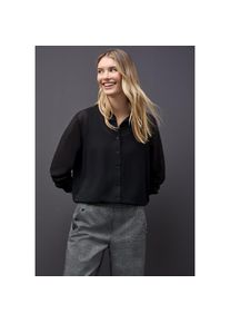 Street One, Damen, Chiffonbluse mit elastischen B&uuml;ndchen, Black, 38, Bluse von Street One
