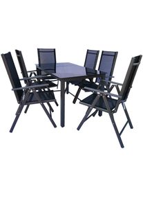 Vcm, Garten-Essgruppe &raquo; 7 tlg. Gartenm&ouml;bel Set Sitzgruppe Essgruppe 1x Tisch, 6x St&uuml;hle Tisch Ma&szlig;e ca. H. 76 x B. 140 x T. 80 cm St&uuml;hle 140 SW&laquo; SW, 7 