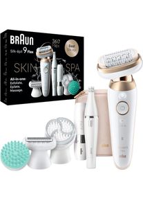 Braun, Epilierer &raquo;Silk-&eacute;pil Flex SkinSpa 9 9-681&laquo; All-In-One Set, FaceSpa-Epilierer & Mini-Rasierer f&uuml;r das Gesicht, goldfarben, F&uuml;r sensible Bereiche