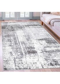 my home, Teppich &raquo;Salsa&laquo; rechteckig 9 mm H&ouml;he mit besonders weichem Flor, Kurzflor, im Vintage-Look, dichte Qualit&auml;t, grau, Kunstfaser, B : 80 cm 1 