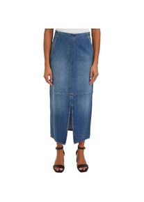 Tommy Hilfiger, Damen, Bleistiftrock &raquo;DNM MIDI SKIRT HW BETH CTD&laquo; Webrock mit Flagge, Beth, 36, Beth, Bleistiftrock von Tommy Hilfiger Womanswear