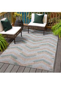 Sanat, Teppich &raquo;Melissa 8004&laquo; rechteckig 10 mm H&ouml;he Kurzflor, In -und Outdoor geeignet, Wohnzimmer, grau, Kunstfaser, B : 140 cm 1 Stk. - 10 mm