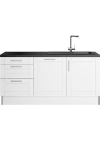 KOCHSTATION, K&uuml;che &raquo;KS-Ahus&laquo; 180 cm breit, wahlw.mit E-Ger&auml;ten, Soft Close Funktion, MDF Fronten, K&uuml;che: wei&szlig; + Front: wei&szlig; matt + Korpus: wei&szlig; + 