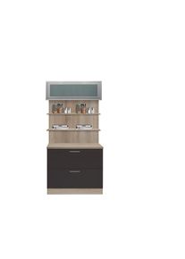 Optifit, K&uuml;chenbuffet &raquo;Kalmar&laquo;, Breite 100 cm, anthrazit, Eiche-hell s&auml;gerau - B/H/T: 100 cm x 207 cm x 60 cm, anthrazit