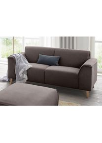 Home Affaire, 2-Sitzer &raquo;Janek Scandic Design, elegant und zeitlos&laquo; mit Federkern und Keder in scandinavischem Design, stone, Struktur fein ( 100% 