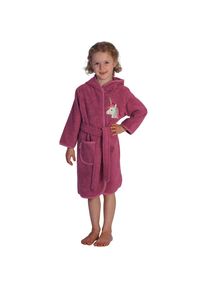 W&ouml;rner W&ouml;rner, Herren, Kinderbademantel &raquo;Einhorn&laquo; 1 Stk. mit Stickerei, mit Tasche, maschinenwaschbar, light mauve, 110/116, flauschige Frottierware