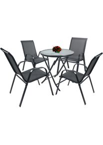Vcm, Garten-Essgruppe &raquo; 5-tlg Gartenm&ouml;bel Set Sitzgruppe Essgruppe 1xTisch, 4x St&uuml;hle Tisch Ma&szlig;e ca. H. 70 x B. 70 x T. 70 cm Garten Set - Sonlas&laquo; 