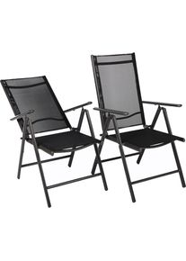 Vcm, Gartenstuhl &raquo;2er Set Alu Gartenstuhl Hochlehner Klappstuhl&laquo; (), Anthrazit, Obermaterial: 95% Metall MT. 5% Textilmaterial TEXMAT., Anthrazit