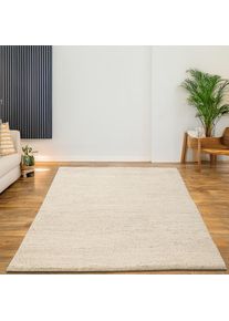 Theko, Wollteppich &raquo;Taza Royal&laquo; rechteckig 28 mm H&ouml;he echter Berber Teppich aus Marokko, reine Schurwolle, handgekn&uuml;pft, natur meliert, Schurwolle, B 