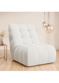 Home Affaire, Sessel &raquo;AURELIAN, Love Seat XXL, Lese-Sessel, Big-Sessel&laquo; mit Wellenunterfederung, Velours, Struktur fein, Struktur grob, creme, 100% 