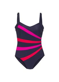 Lascana, Damen, Badeanzug &raquo;Isolde&laquo; mit farbigen Kontrastdetails, marine, 42 - Cup D, Kontrastfarbige Eins&auml;tze