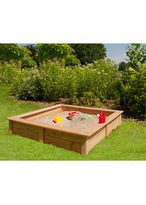 Konifera, Sandkasten BxLxH: 148x148x26 cm, natur, Holzwerkstoff,
