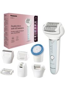 Panasonic, Epilierer &raquo;ES-EY90-A503&laquo; 7 Stk. Aufs&auml;tze 7-in-1 Nass-/Trocken-Epilierer, Blau-Wei&szlig;, Sensor verhindert zu starken Druck auf die Haut f&uuml;r 