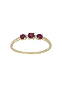 Firetti, Damen, Fingerring &raquo;Schmuck Geschenk Gold 333 Damenring Goldring Edelstein Farbstein Rubin&laquo; mit Rubin - mit Brillanten, gelbgoldfarben-