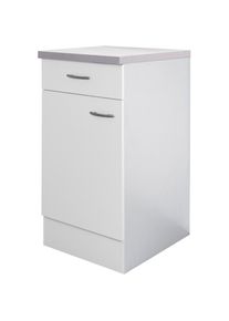 Flex-Well, Unterschrank &raquo;Wito&laquo; (B x H x T) 40 x 85/86 x 60 cm, Wei&szlig; / Fantasie, Holzwerkstoff, Wei&szlig; - B/H/T: 40 cm x 85 cm x 60 cm, Wei&szlig; / Fantasie