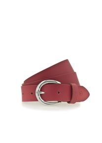 Tamaris, Damen, Lederg&uuml;rtel mit gl&auml;nzender silberfarbener Schlie&szlig;e, rot, 110, Damenlederg&uuml;rtel von Tamaris