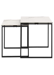 ACTONA GROUP, Couchtisch &raquo;Katrine, 2er-Set, Kaffetisch, Keramik-Tischplatte, modern, Scandi&laquo; Set, Set aus 2 Couchtischen, 2 Stk. tlg. Tischplatte aus 