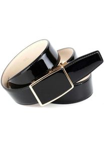 Anthoni Crown, Damen, Lederg&uuml;rtel mit Automatik-Schlie&szlig;e in goldfarben, schwarz, 90, Hochwertiges Rindsleder